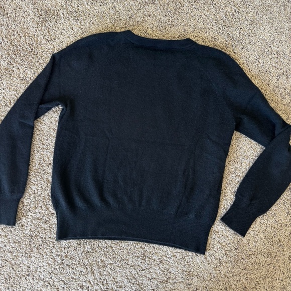 White + Warren Cashmere Crew Neck Sweater Black Large - Picture 4 of 7